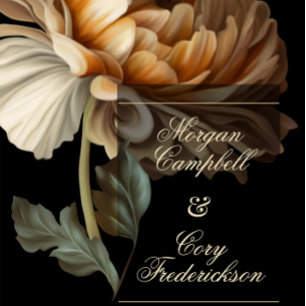 Beautiful Romantic Dark Old World Floral Invitation