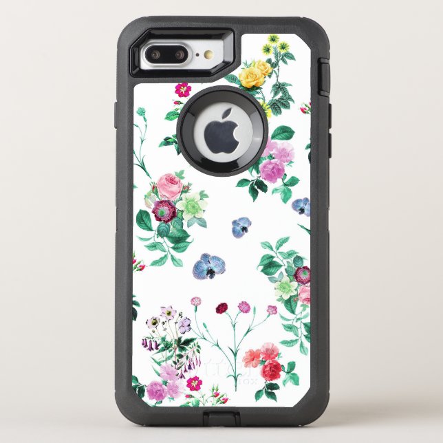 Beautiful romantic Girly Flower Design Otterbox iPhone Case (Back)