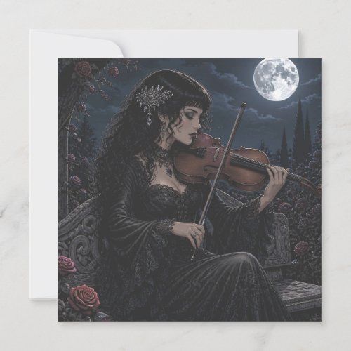 Beautiful Romantic Gothic Beauty Playing Viola  