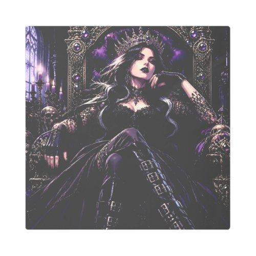 Beautiful Romantic Gothic Queen Metal Print