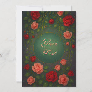 Beautiful Romantic Red and Pink Roses Invitation