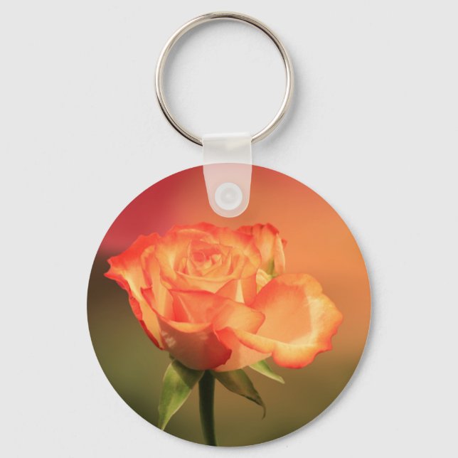 Beautiful Romantic Rose Photograph Keychain (Front)