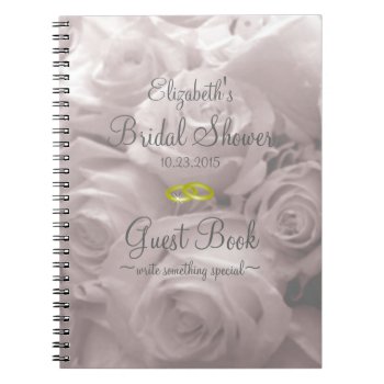 Beautiful Romantic Roses Bridal Shower Guest Book by hungaricanprincess at Zazzle