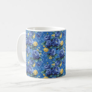 Beautiful Romantic Spring Blue Girly Flowers Coffee Mug
