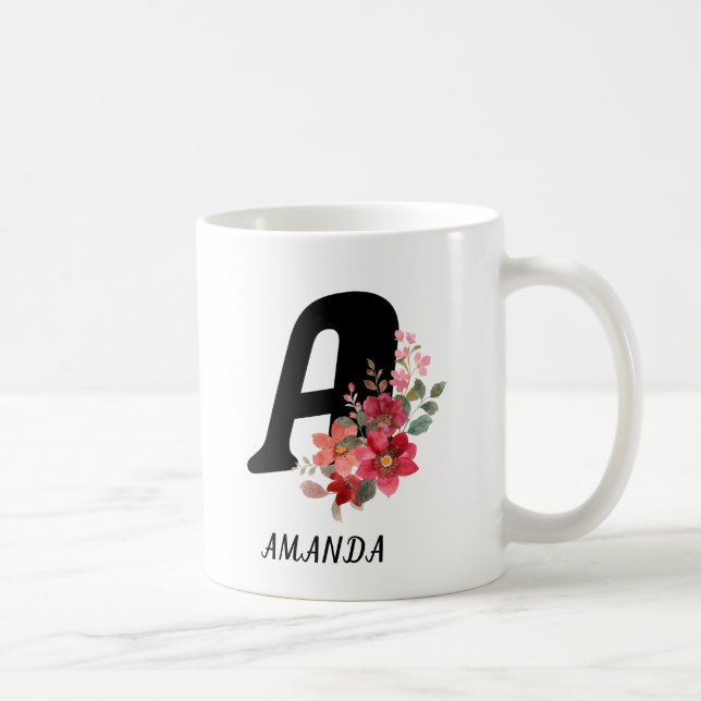 Beautiful Romantic Spring Red Girly Flowers  Coffee Mug (Right)