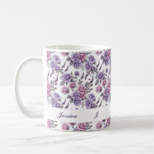 Beautiful Romantic Spring Violet Girly Flowers Coffee Mug