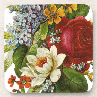 Beautiful Romantic Summer Bouquet with Red Rose Beverage Coaster