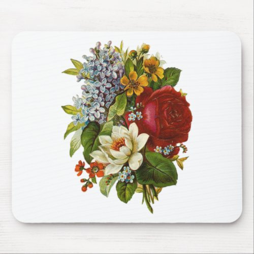 Beautiful Romantic Summer Bouquet with Red Rose Mouse Pad