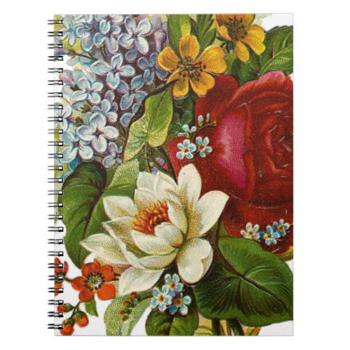 Beautiful Romantic Summer Bouquet with Red Rose Notebook