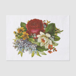 Beautiful Romantic Summer Bouquet with Red Rose Tissue Paper