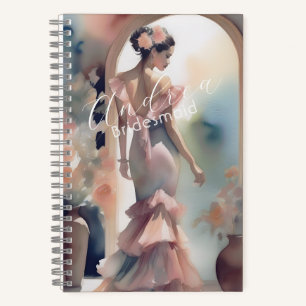 Beautiful Romantic Watercolor Art Bridesmaid Notes Notebook