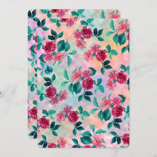 Beautiful romantic watercolor roses floral pattern (Front/Back)