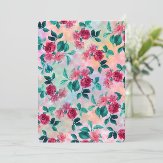 Beautiful romantic watercolor roses floral pattern (Standing Front)