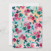 Beautiful romantic watercolor roses floral pattern (Back)