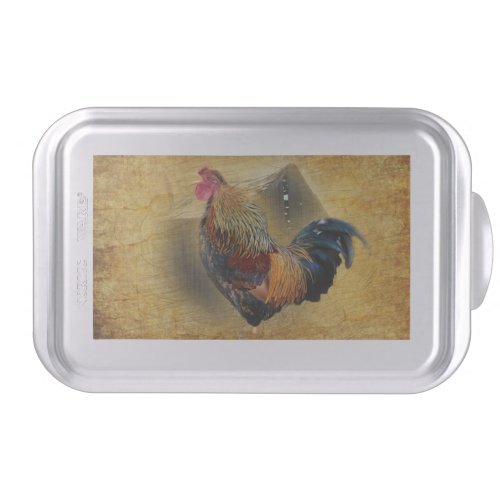 Beautiful Rooster and Rustic Barn Chicken Coop Cake Pan
