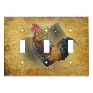 Beautiful Rooster and Rustic Barn Chicken Coop Light Switch Cover