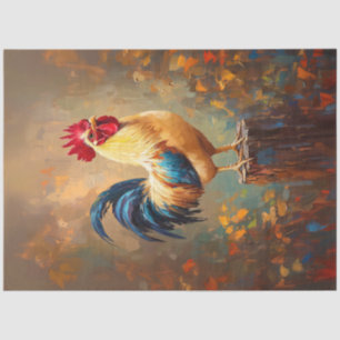 Beautiful Rooster Painting Decoupage Tissue Paper