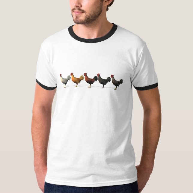 Beautiful Roosters T-Shirt (Front)