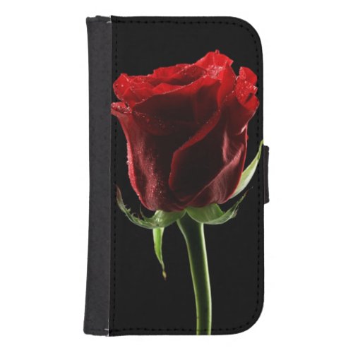 Beautiful Rose and Color Fabric Wallet Phone Case For Samsung Galaxy S4