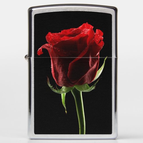 Beautiful Rose and Color Fabric Zippo Lighter