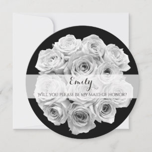 Beautiful Rose Bouquet Maid of Honor Card