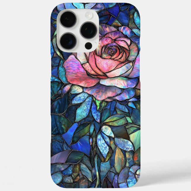 Beautiful Rose Faux Stained Glass Design Case-Mate iPhone Case (Back)