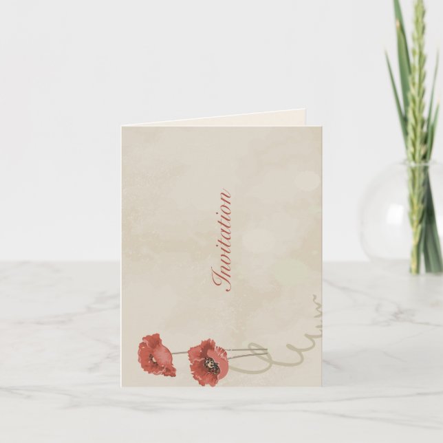 Beautiful rose flower  invitation (Front)