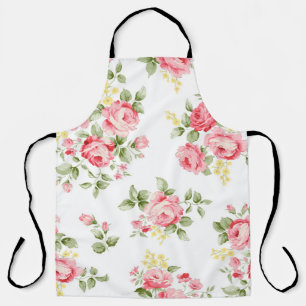 Beautiful rose flower pattern, little floral bouqu apron
