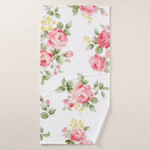 Beautiful rose flower pattern, little floral bouqu bath towel