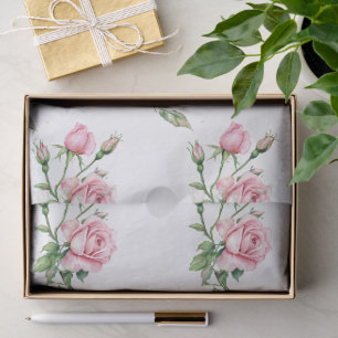 Beautiful Rose Garden Flower Thank You Card Tissue Paper