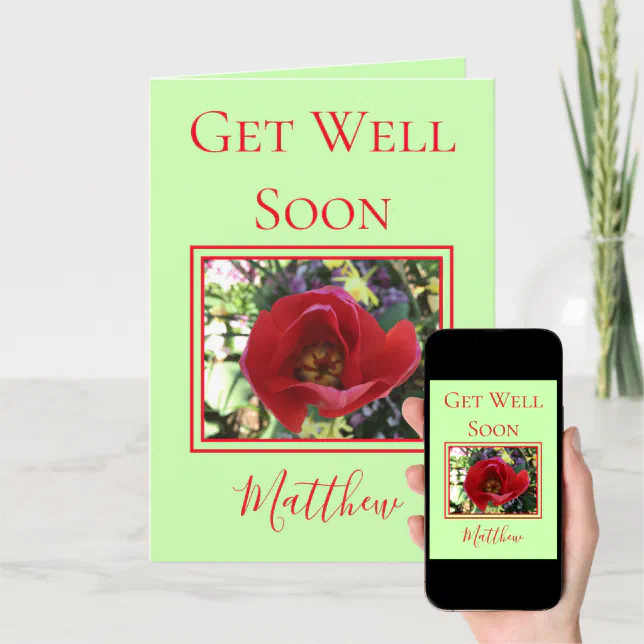 Beautiful Rose Get Well Soon Card | Zazzle
