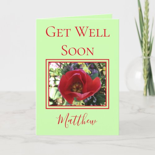 Beautiful Rose Get Well Soon Card
