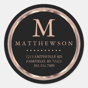 Beautiful Rose Gold and Black Labels