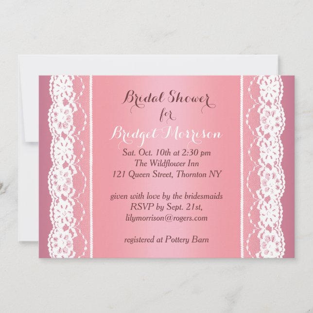 Beautiful Rose Gold Bridal Shower Invitation (Front)