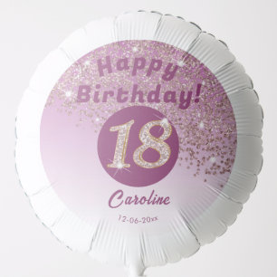 Beautiful Rose Gold Glitter 18th Birthday Party Balloon