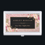 Beautiful Rose Gold Glitter Girly Floral Decor Business Card Holder<br><div class="desc">================= ABOUT THIS DESIGN ================= 
Beautiful Rose Gold Glitter Girly Floral Decor Business Card Holder. 
(1) All text style,  colors,  sizes can be modified to fit your needs. 
(2) If you need any customization or matching items,  please contact me.</div>