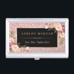 Beautiful Rose Gold Glitter Girly Floral Decor Business Card Holder<br><div class="desc">================= ABOUT THIS DESIGN ================= 
Beautiful Rose Gold Glitter Girly Floral Decor Business Card Holder. 
(1) All text style,  colors,  sizes can be modified to fit your needs. 
(2) If you need any customization or matching items,  please contact me.</div>
