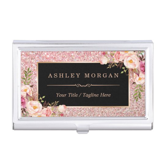 Beautiful Rose Gold Glitter Girly Floral Decor Business ...