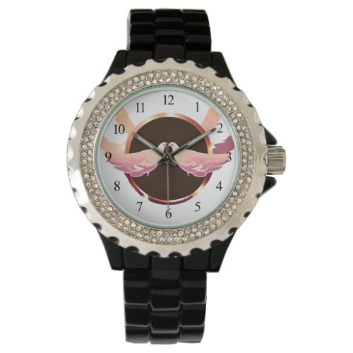 Beautiful Rose Gold Love Doves Watch
