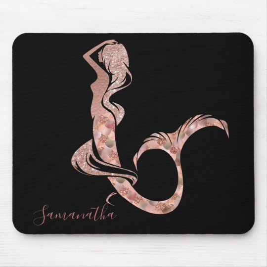 Beautiful Rose Gold Mermaid Glitter Scales Mouse Pad 0149