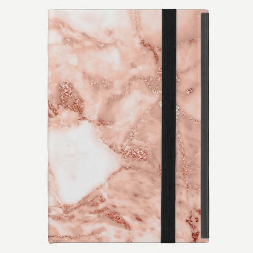 Beautiful Rose Gold Sparkle Faux Marble Pattern Cover For iPad Mini