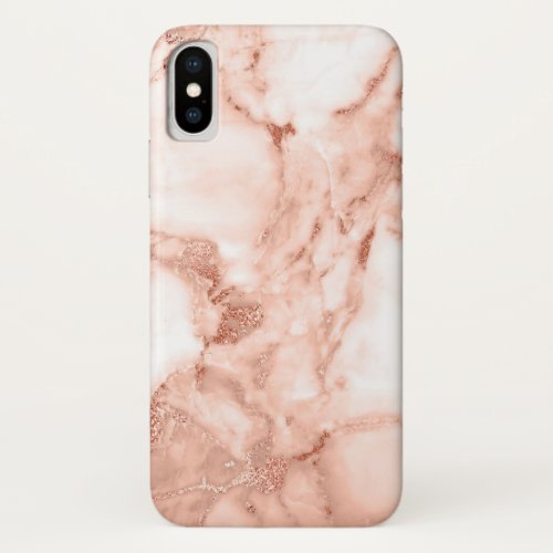 Beautiful Rose Gold Sparkle Marble Pattern iPhone X Case