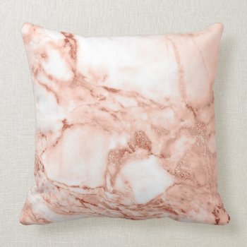 Beautiful Rose Gold Sparkle Marble Pattern Throw Pillow by its_sparkle_motion at Zazzle
