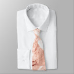 Beautiful Rose Gold Sparkle Marble Pattern Tie at Zazzle
