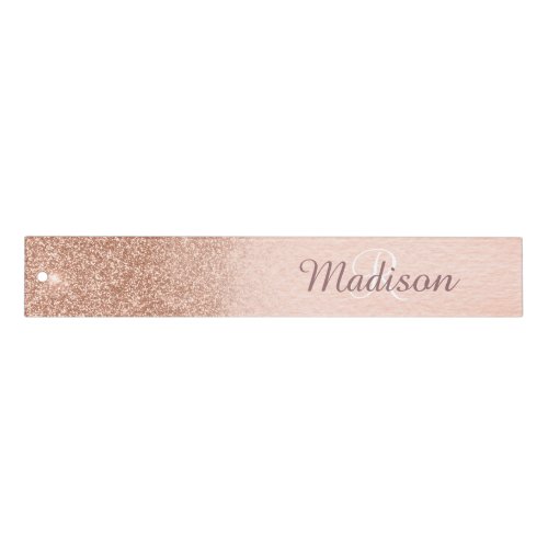 Beautiful Rose Gold Stylish Monogram Glitter look Ruler