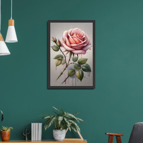 Beautiful Rose Painting that Softens the Heart Framed Art