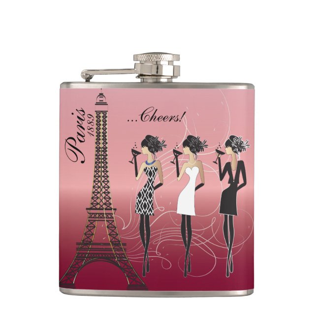 Beautiful Rose Paris Celebration Flask (Front)