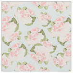 Beautiful rose pattern with blue polka dots fabric