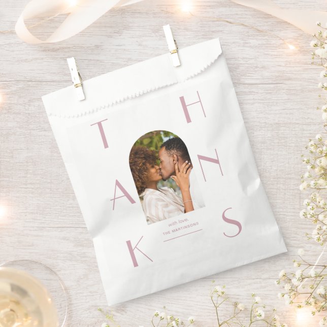 Beautiful Rose Photo Wedding Favor Bag (Clipped)
