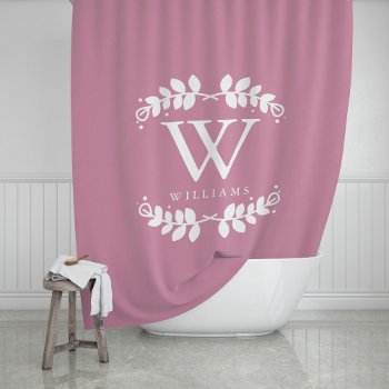 Beautiful Rose Pink Monogram Shower Curtain by heartlockedhome at Zazzle